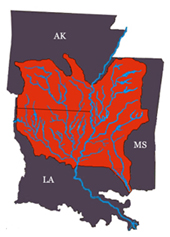Map of the Vicksburg District Boundaries