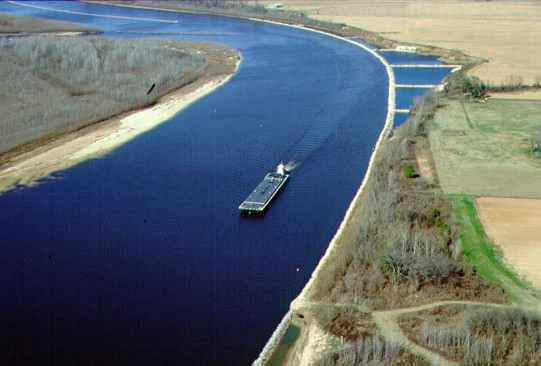 Barge in the Red River Channel
