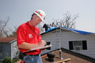 Corps employee during Operation Blue Roof
