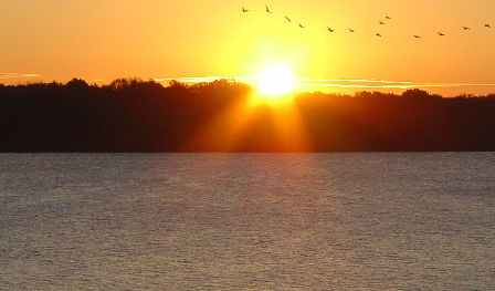 Sunrise over Arkabutla Lake